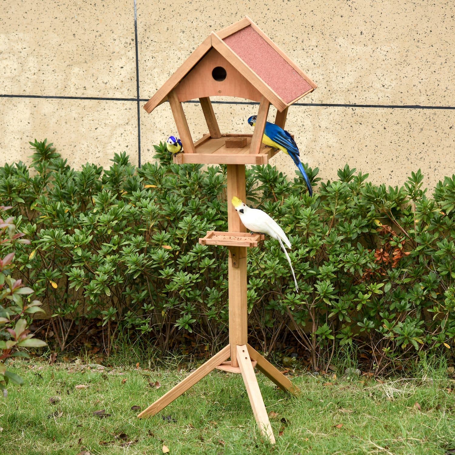 Freestanding Fir Wood Bird Feeding Table - image 4
