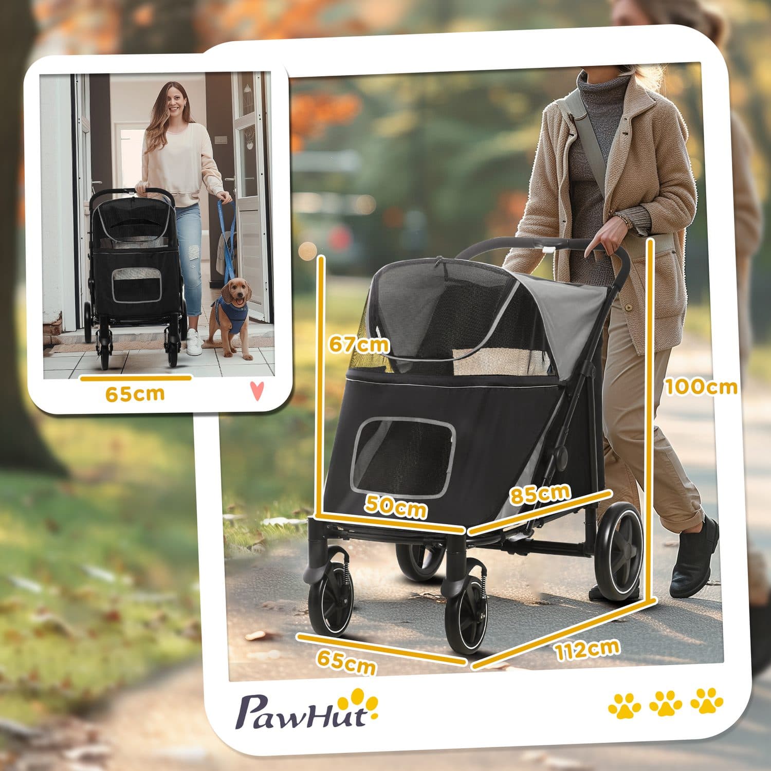 PawHut Foldable Pet Stroller for Medium and Large Dogs - image 4