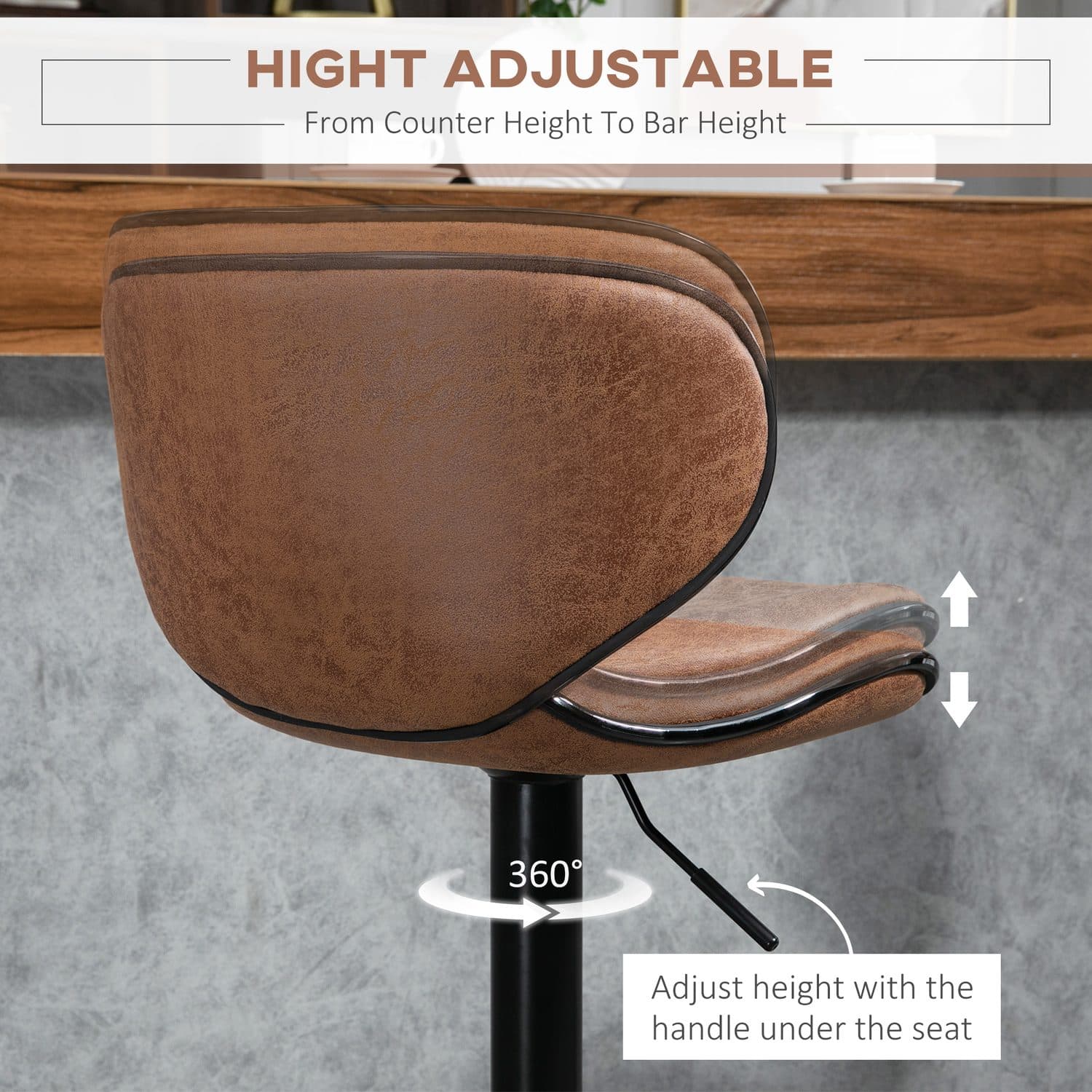 Retro Brown Swivel Bar Stools - image 4