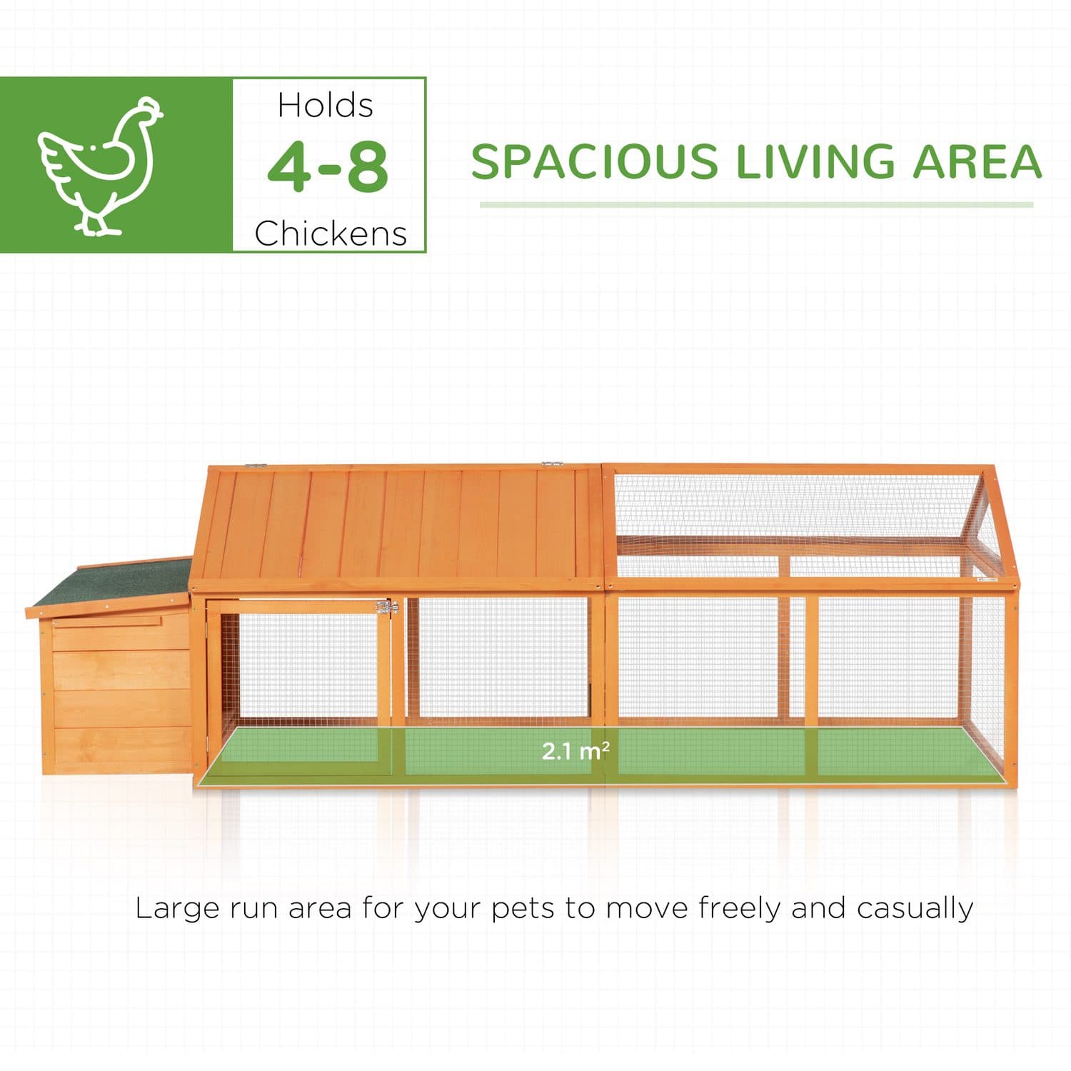 PawHut Wooden Chicken Coop with Nesting Box and Openable Roof - image 4
