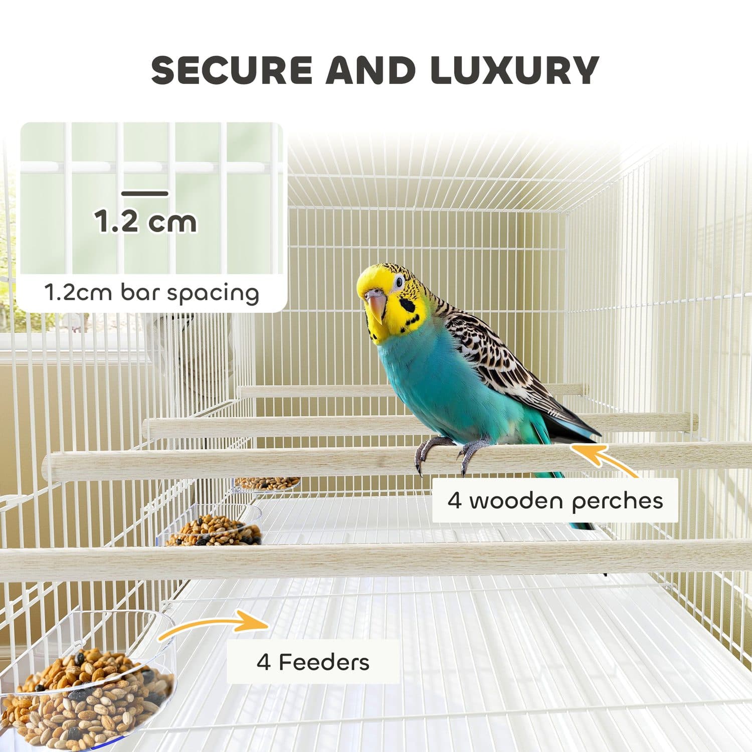 PawHut Bird Cage with Divider - image 5
