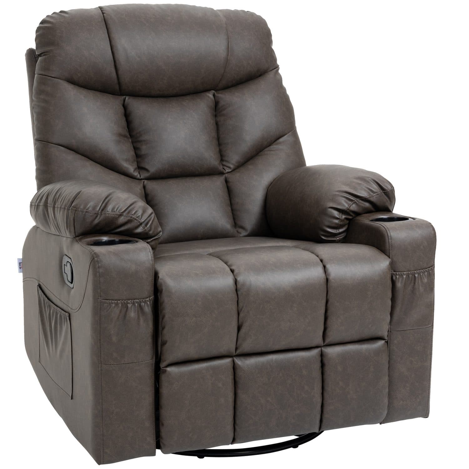Sink Into Comfort with this Brown Faux Leather Recliner - Brown