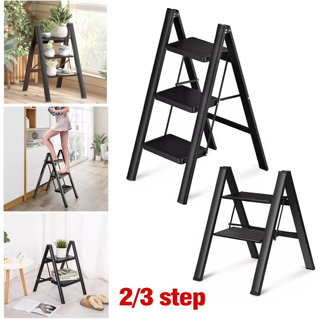 Heavy Duty 3 Step Folding Ladder in Carbon Steel - image 3