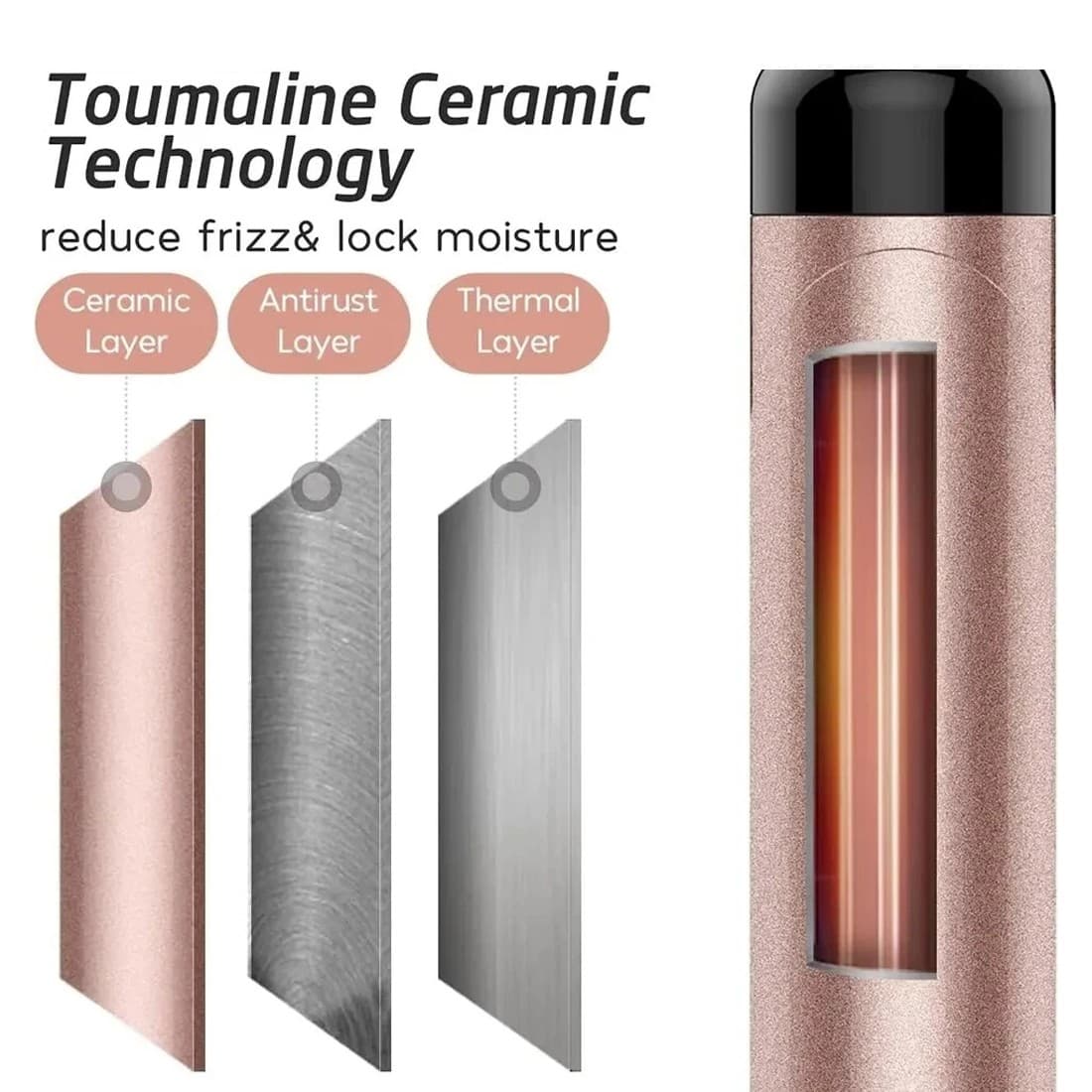 38mm Ceramic Tourmaline Curling Wand for Large Waves - image 7