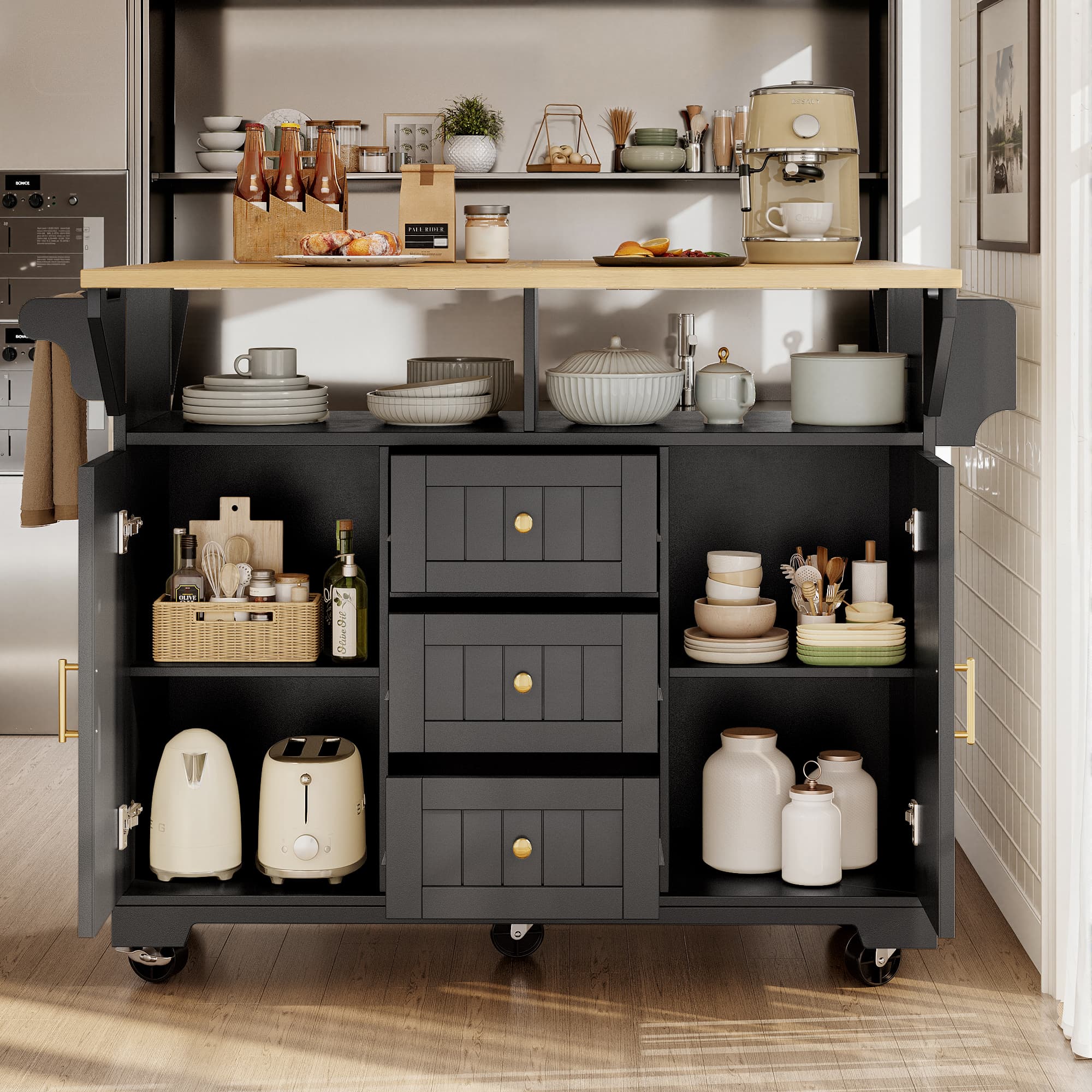 Extendable Kitchen Island Trolley for Ultimate Versatility - image 3