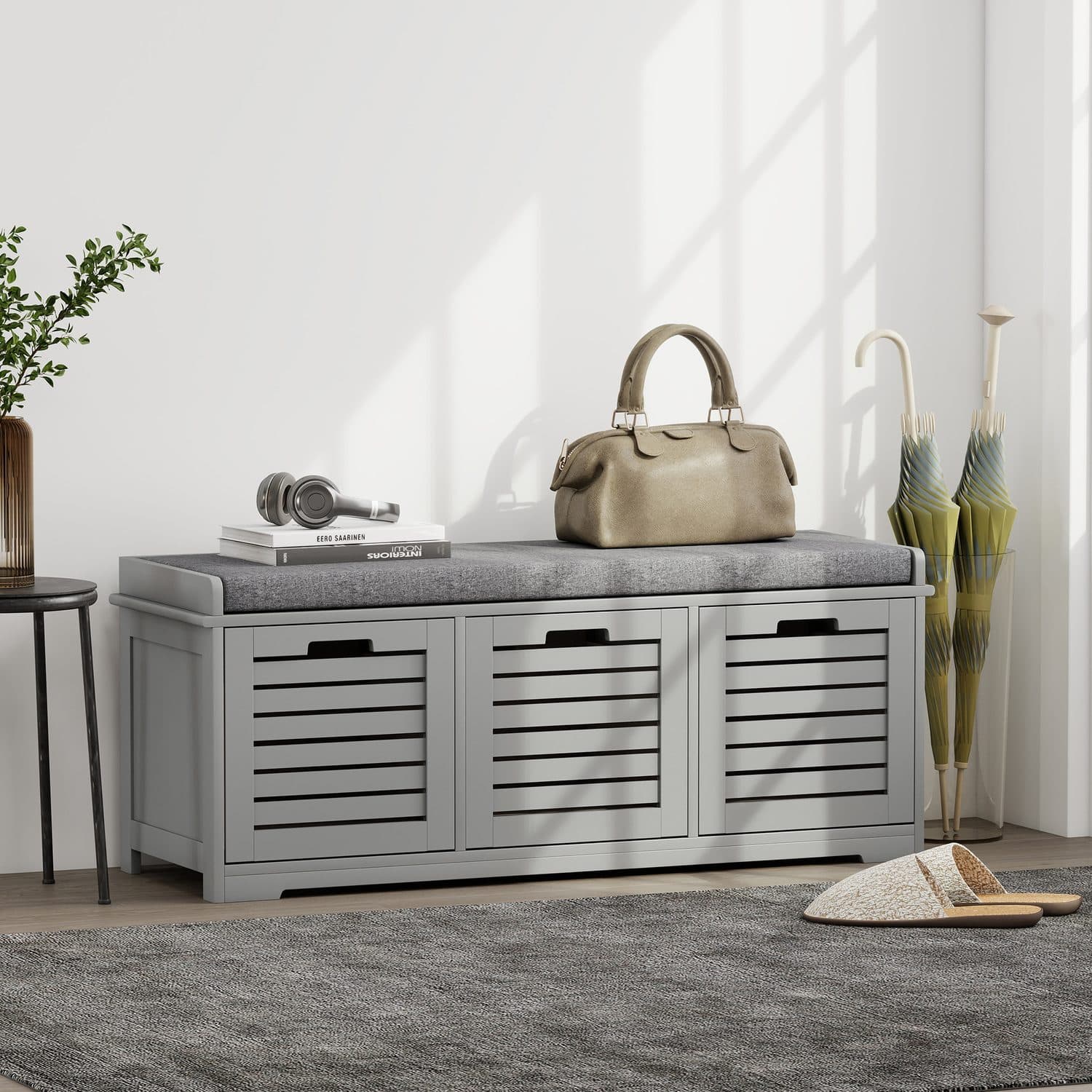 Grey Shoe Storage Bench - image 1