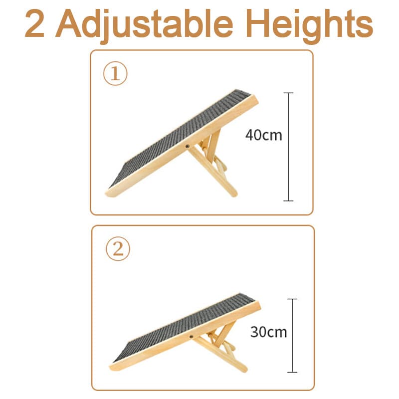 Foldable Wooden Pet Ramp with 3 Adjustable Heights - image 1