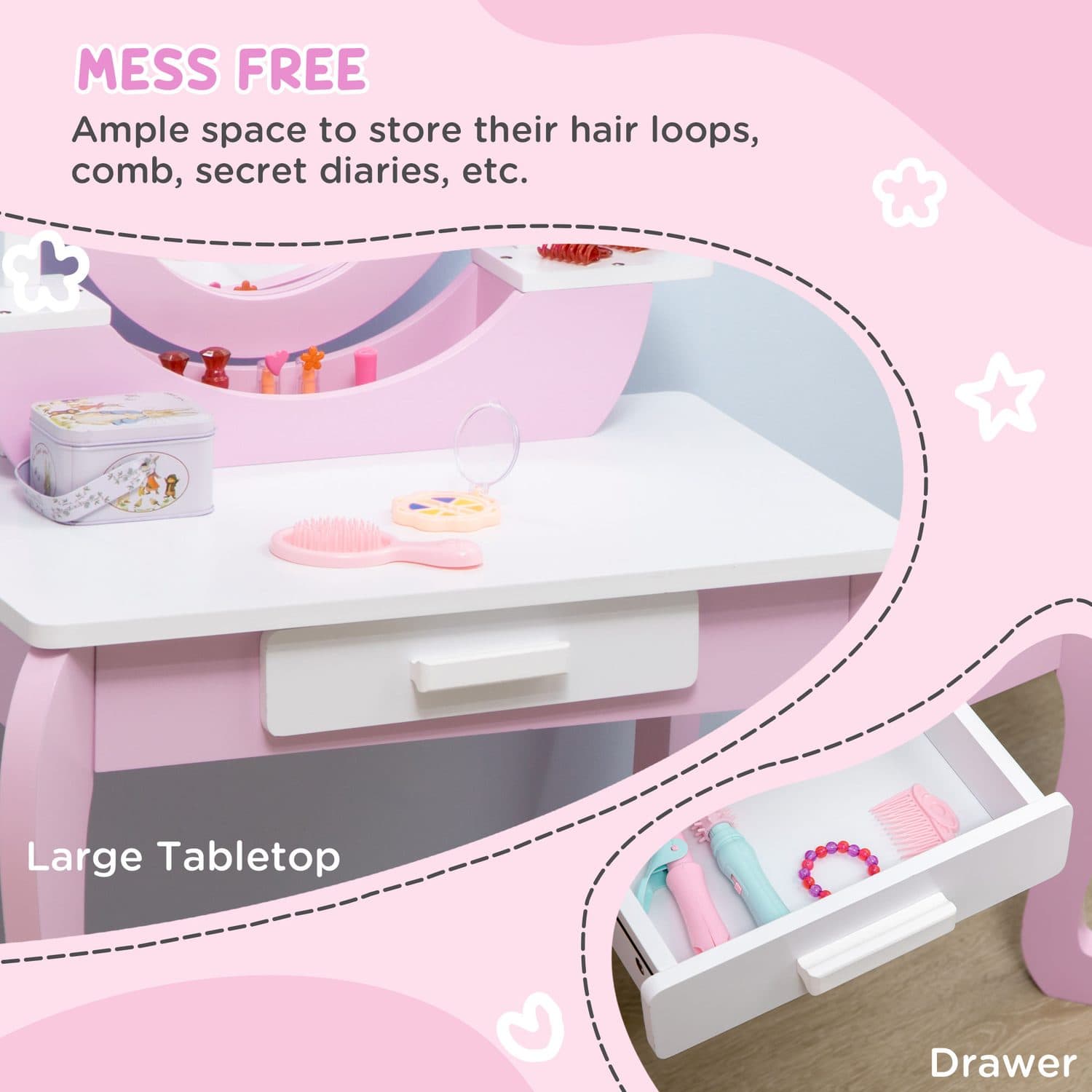 ZONEKIZ Pink Vanity Set - image 4