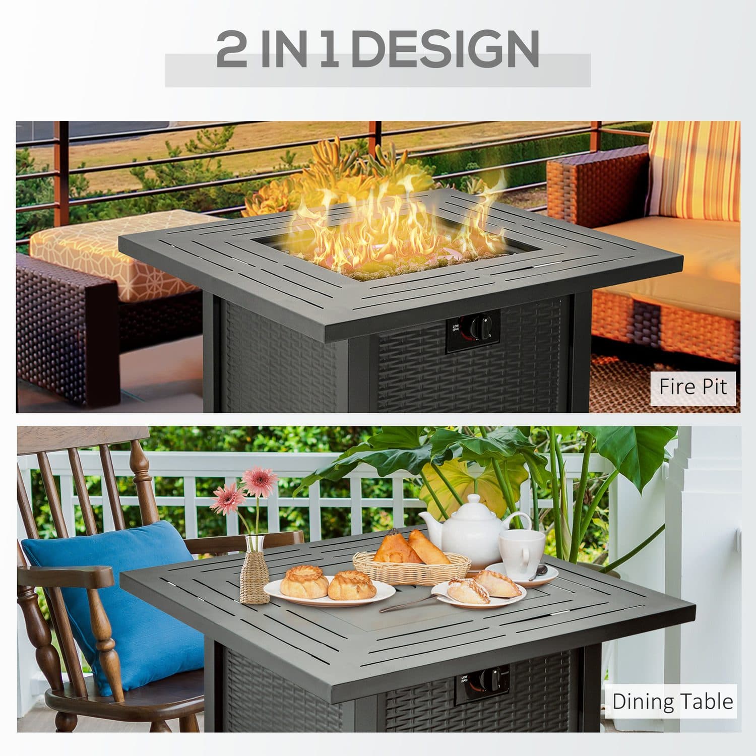 40000 BTU Rattan Fire Pit Table - image 5