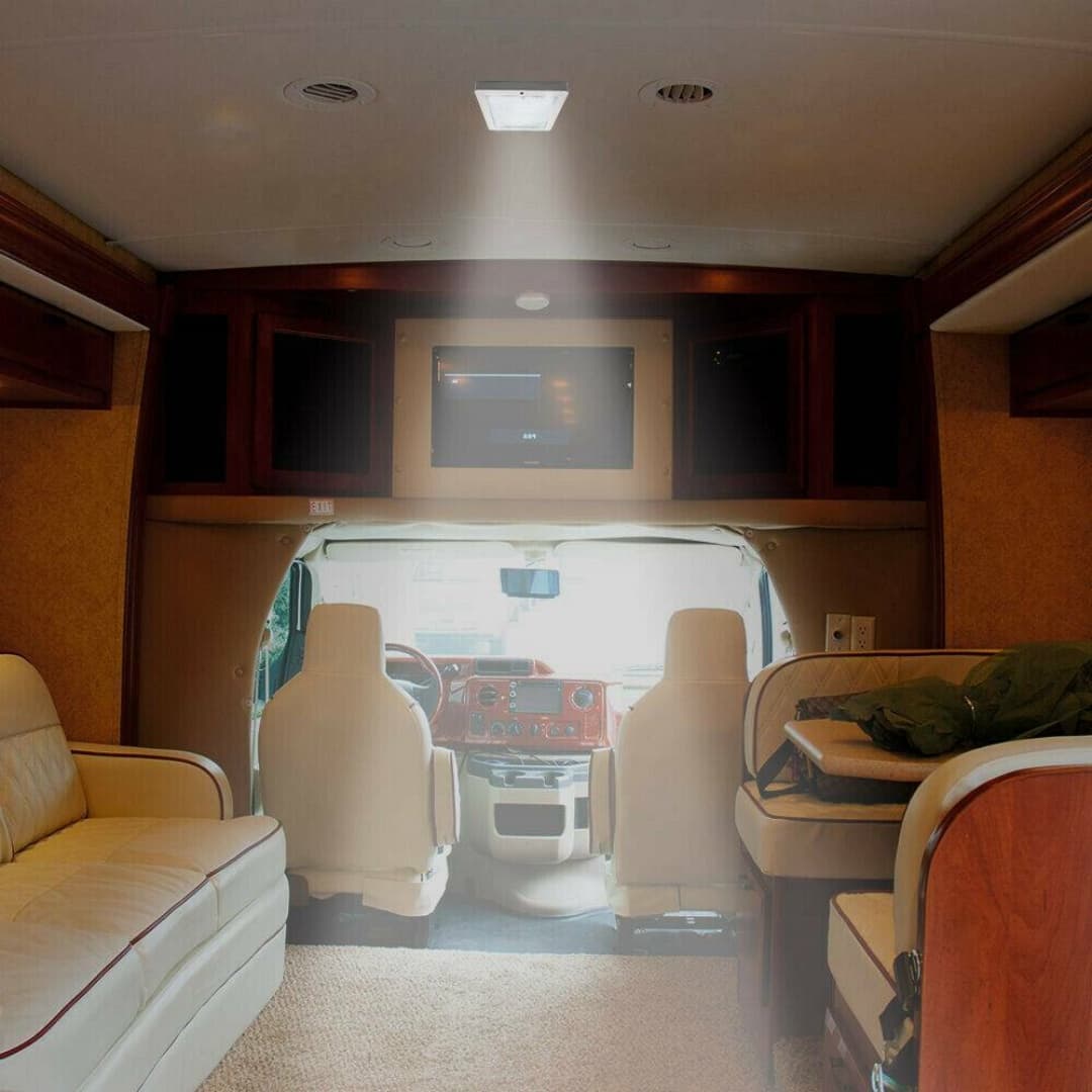 Square 12V LED Ceiling Light Panel for Caravan, Motorhome and Boat - image 8