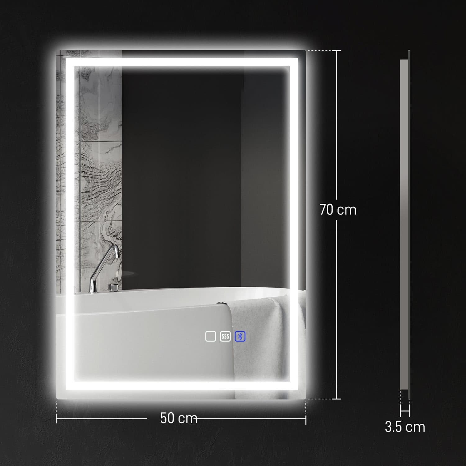 Bluetooth LED Bathroom Mirror - image 4
