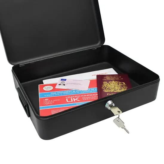 Secure Your Valuables with this 12-Inch Metal Safe Box