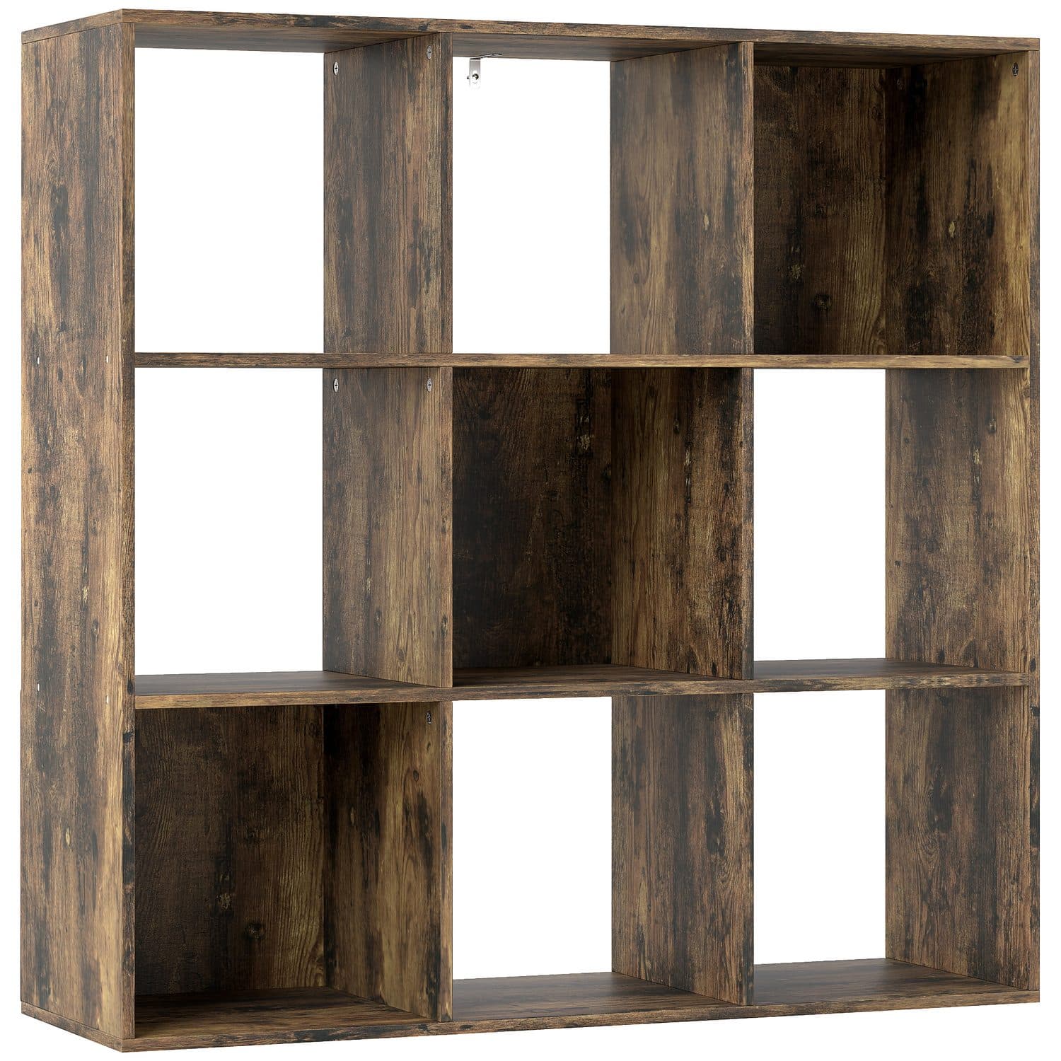 Rustic Brown Nine-Cube Storage Shelf for Effortless Organisation - Rustic Brown