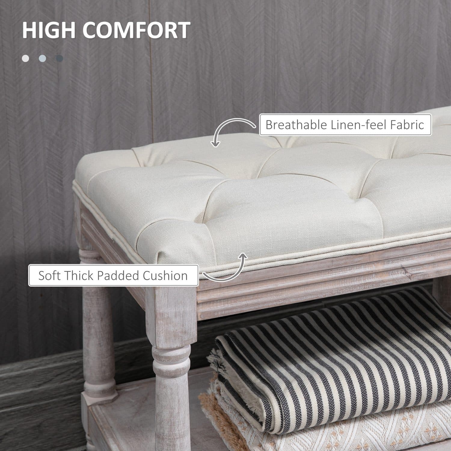 Vintage Tufted Storage Bench - image 5