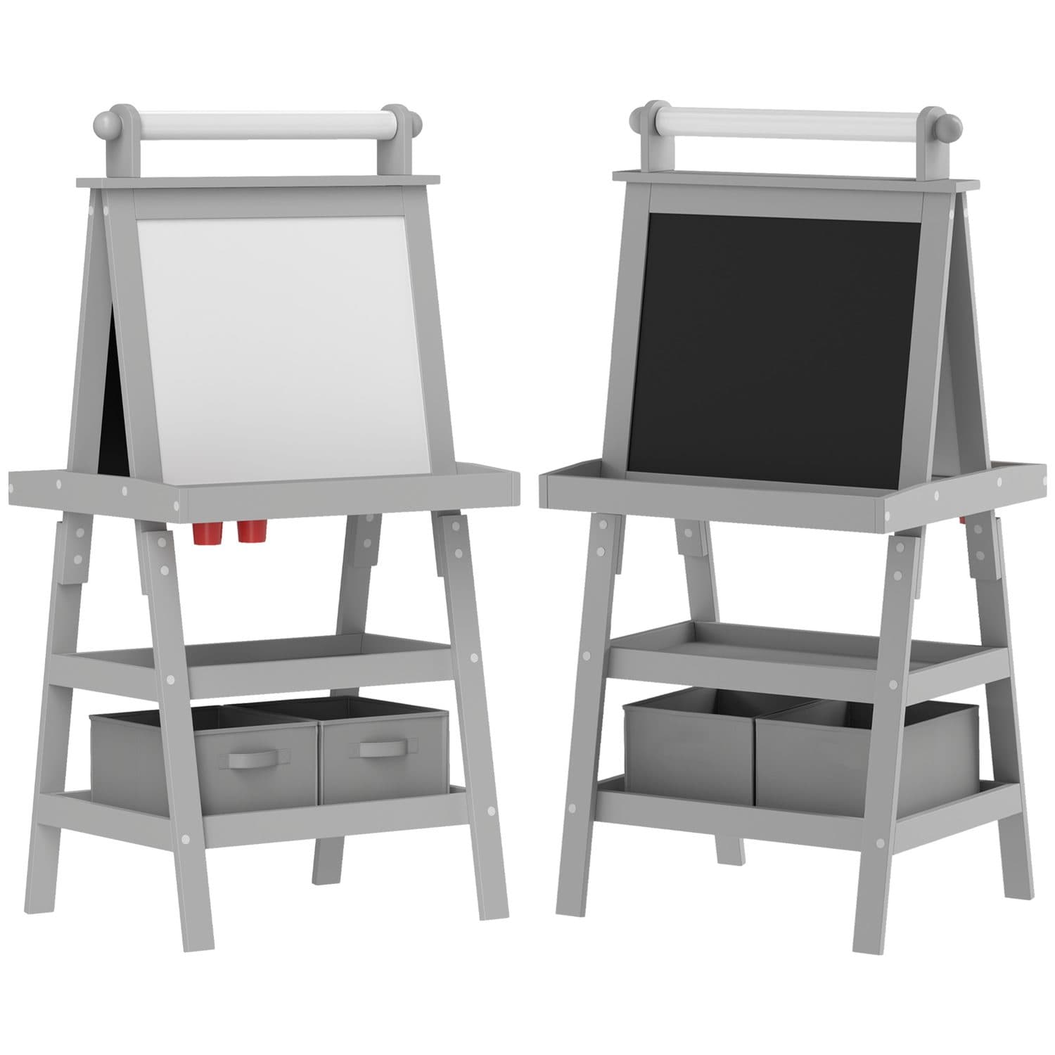 A grey kids easel for drawing, painting and play - Grey