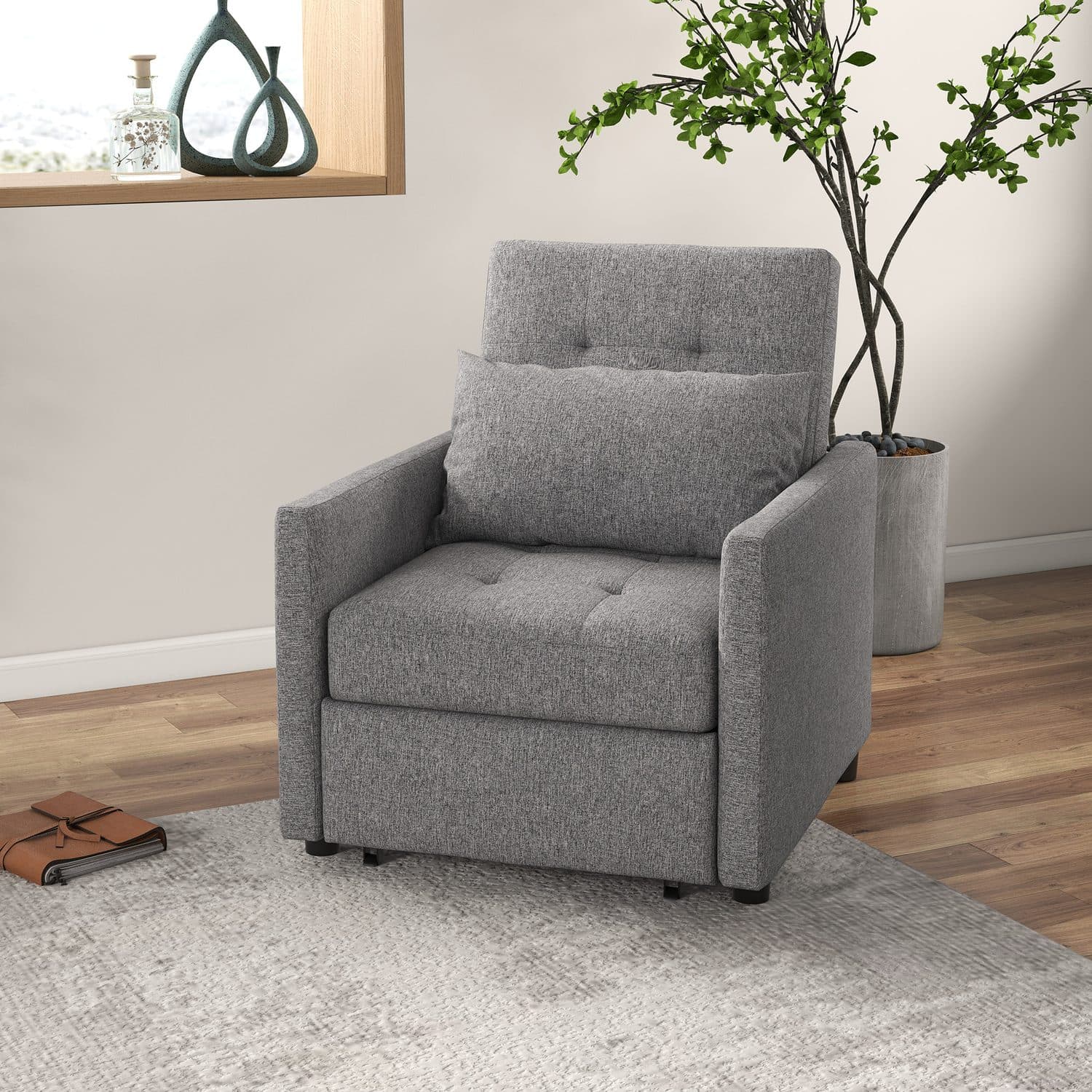 Grey 3-in-1 Chair Bed - image 3