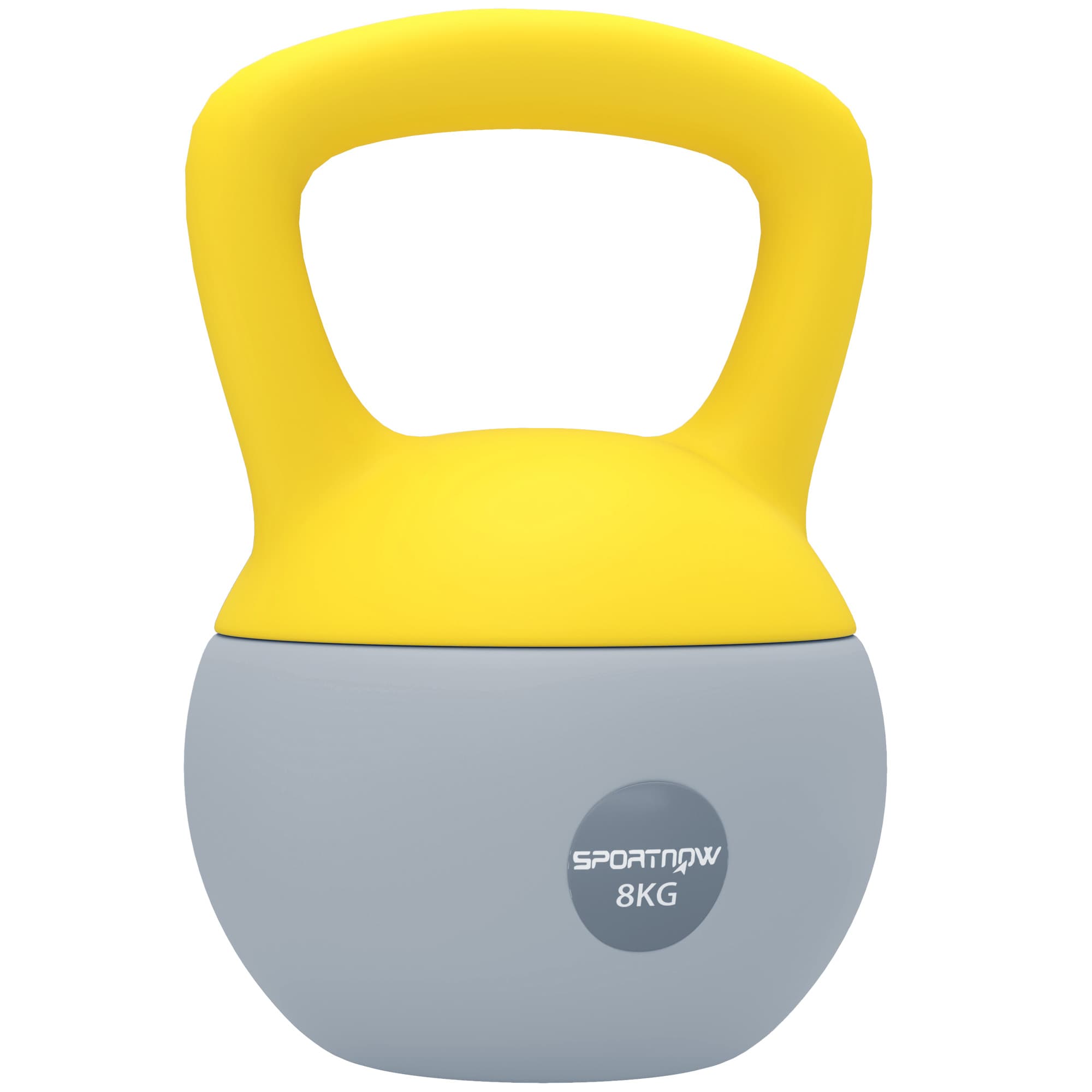 8KG Soft Kettlebell for Home Gym and Strength Training - Yellow Grey