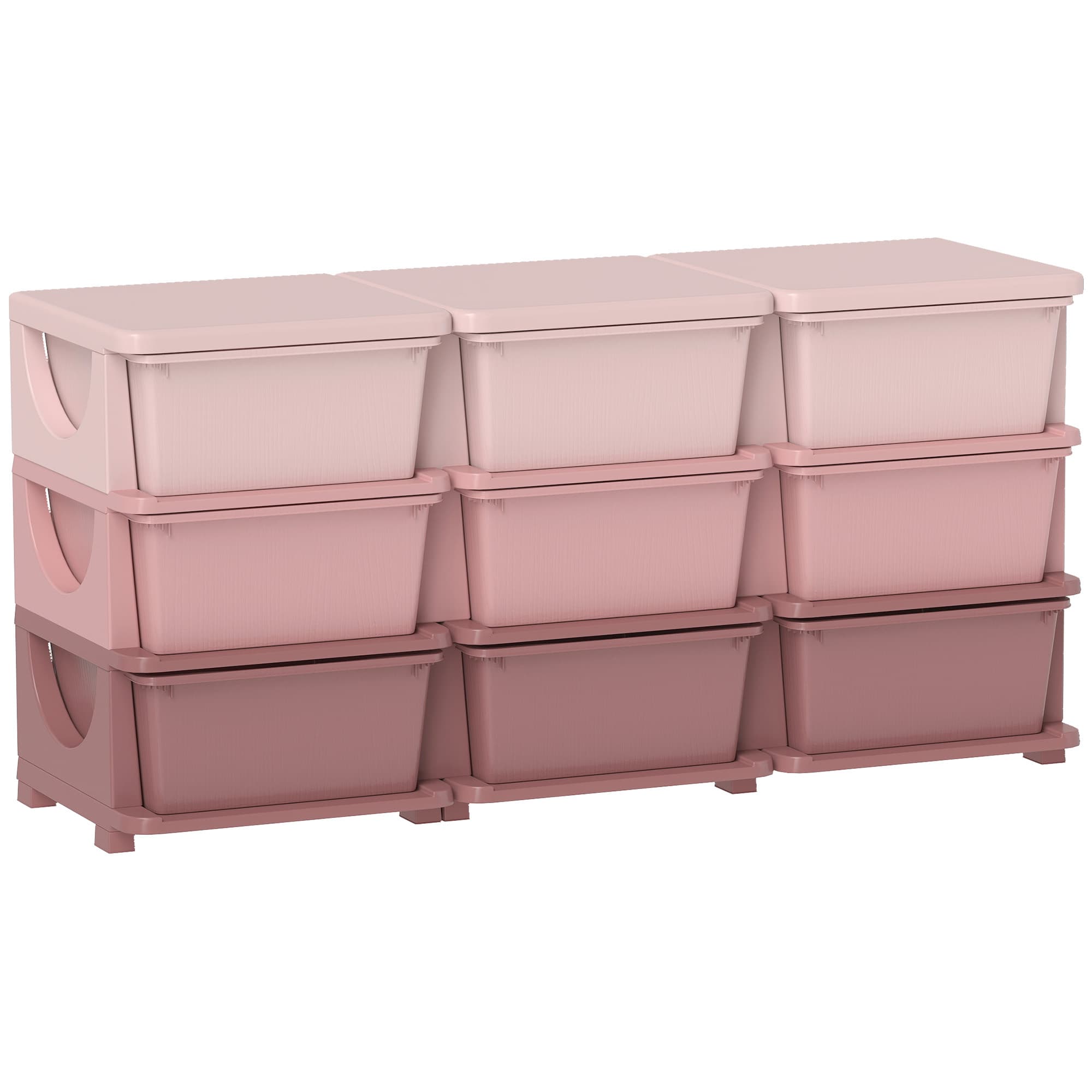 Pink 9-Drawer Storage Unit