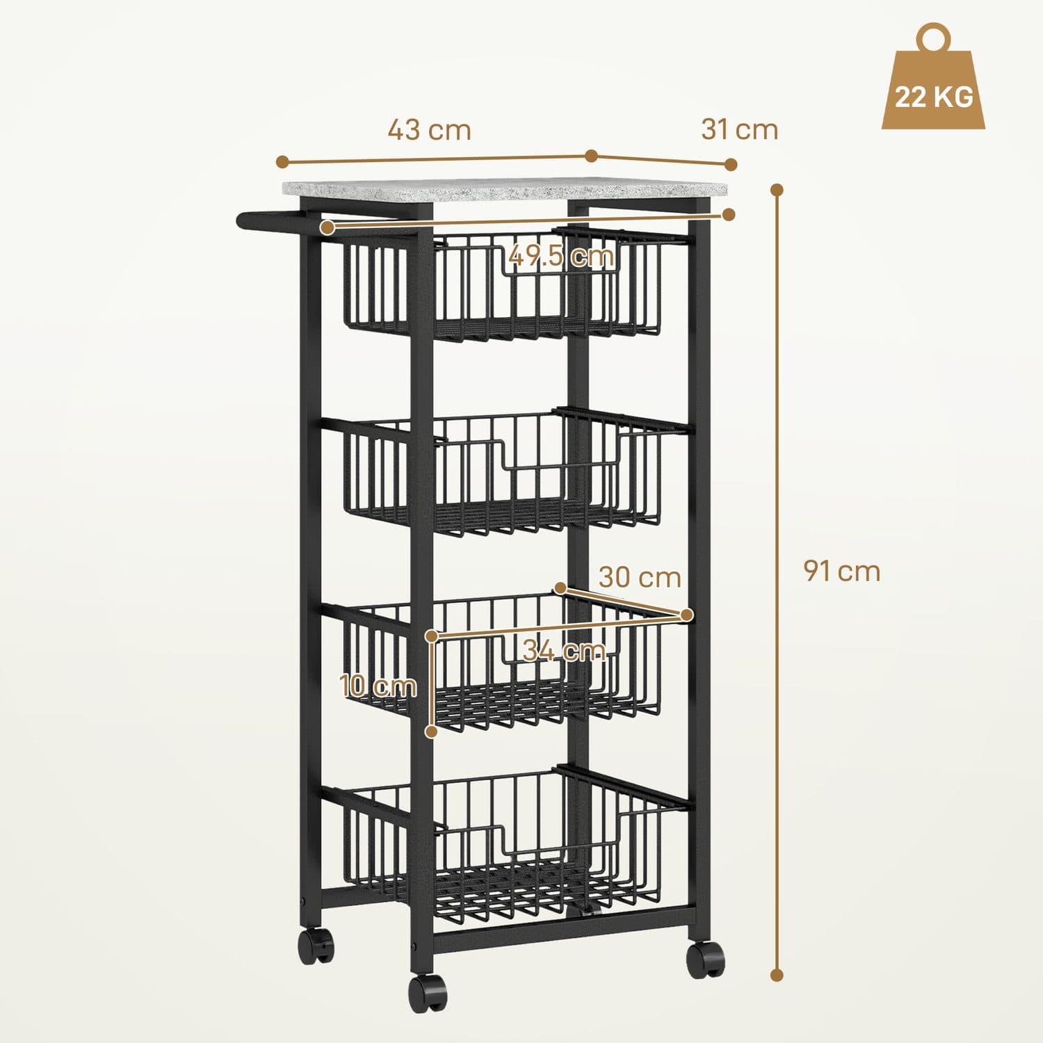 4-Tier Mobile Kitchen Island - image 2