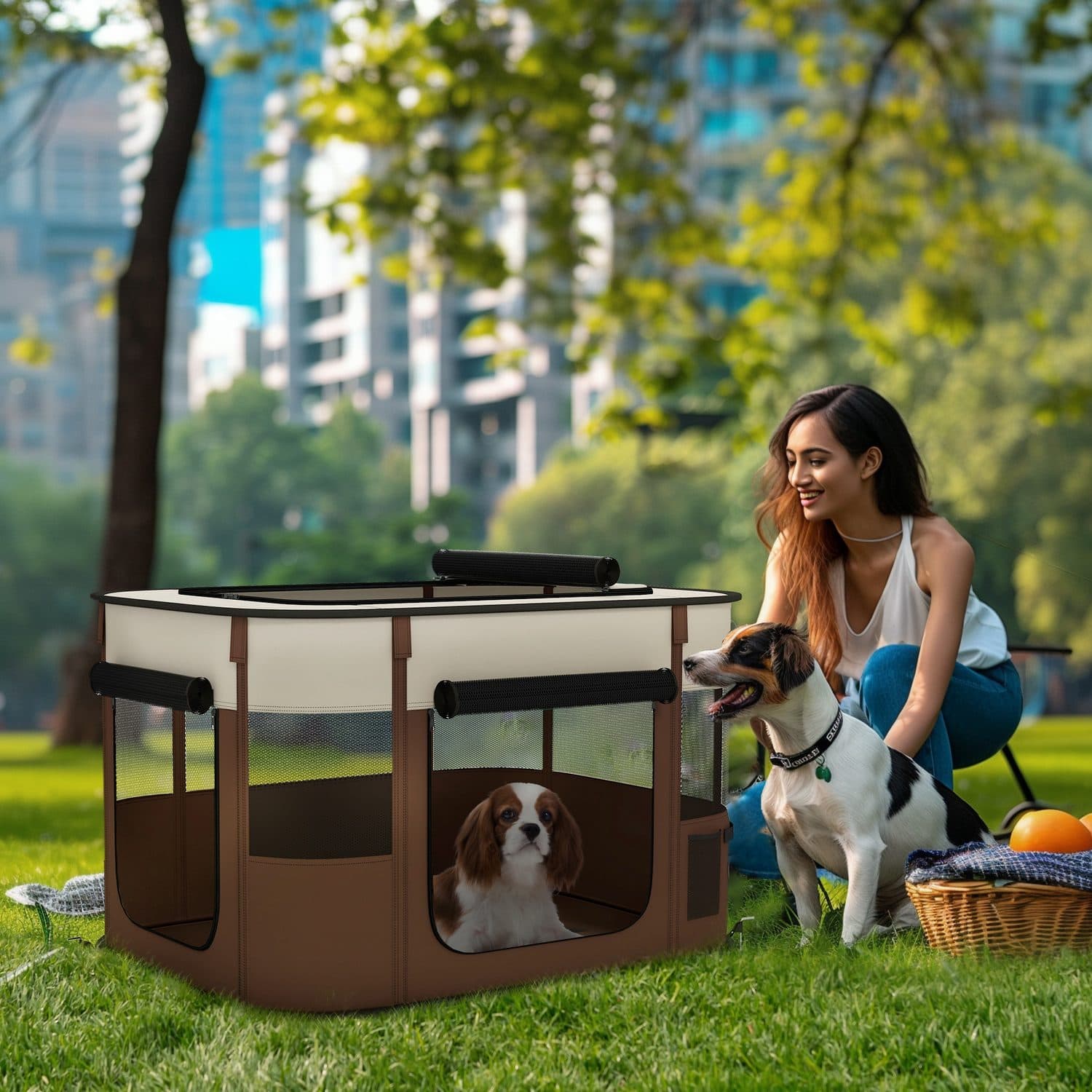 PawHut Foldable Pet Playpen for Indoor and Outdoor Use - image 1