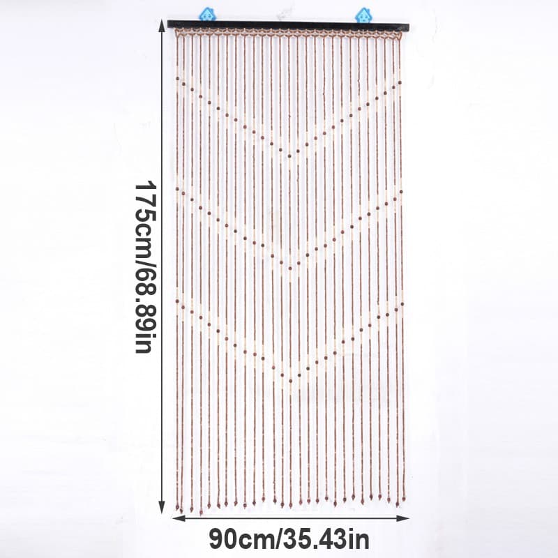Natural Wooden Bead Door Curtain for Doorways & Spaces - image 7