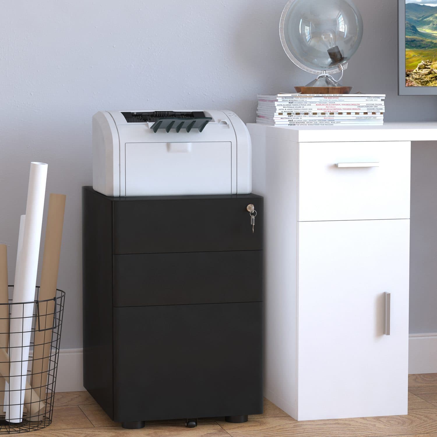 Secure Your Workspace with the Vinsetto 3-Drawer Filing Cabinet - image 2