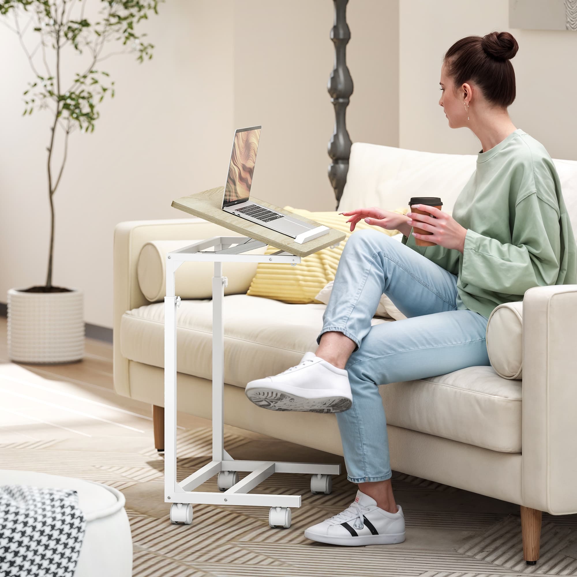 C-Shaped Height-Adjustable Desk That Slides Over a Bed or Sofa - image 3