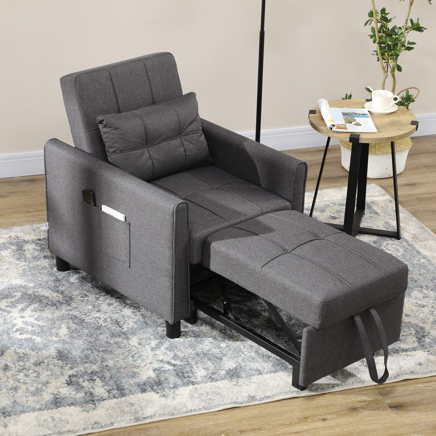 The Grey Convertible Chair That Folds Into a Single Bed - image 4