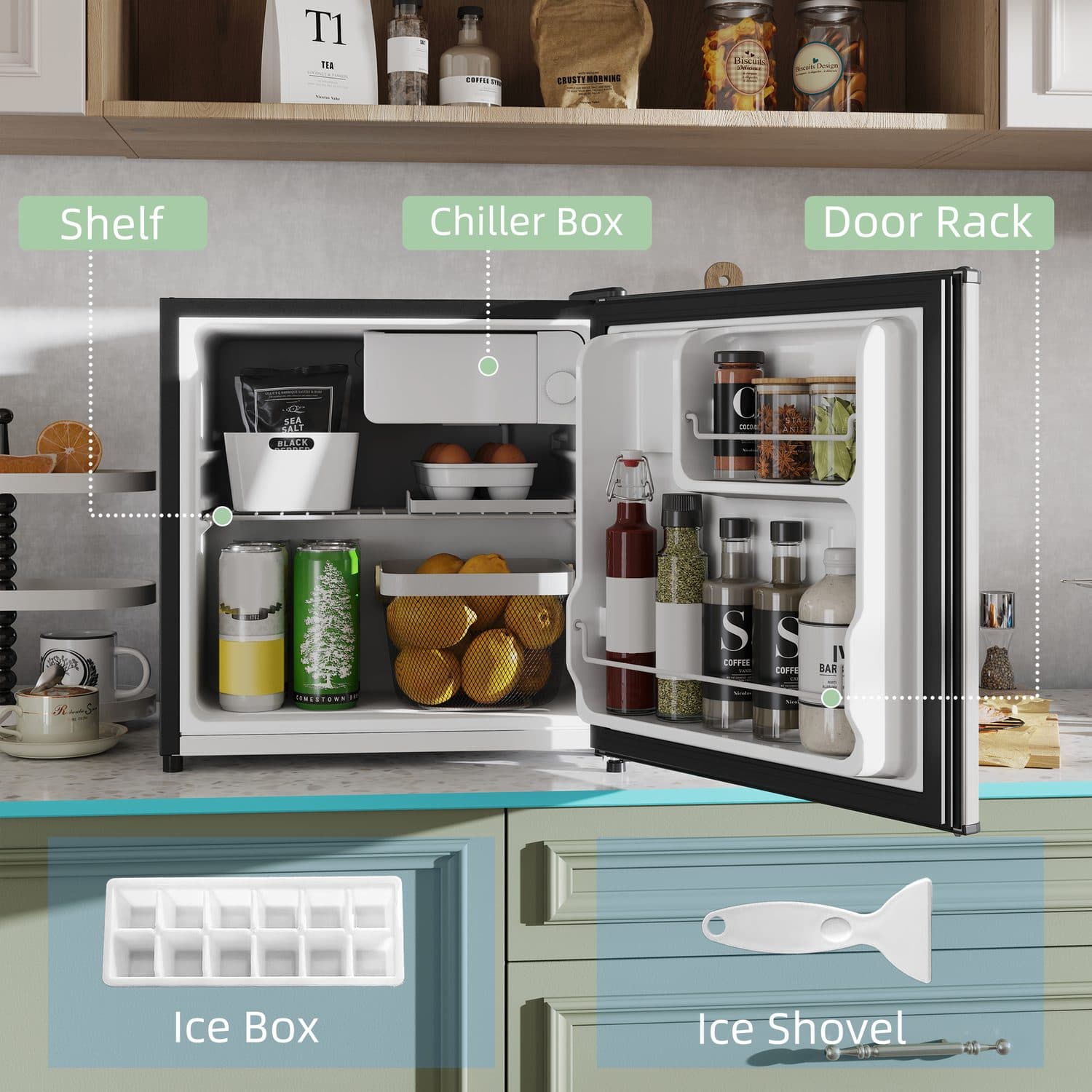 46L Silver Table Top Fridge - image 5