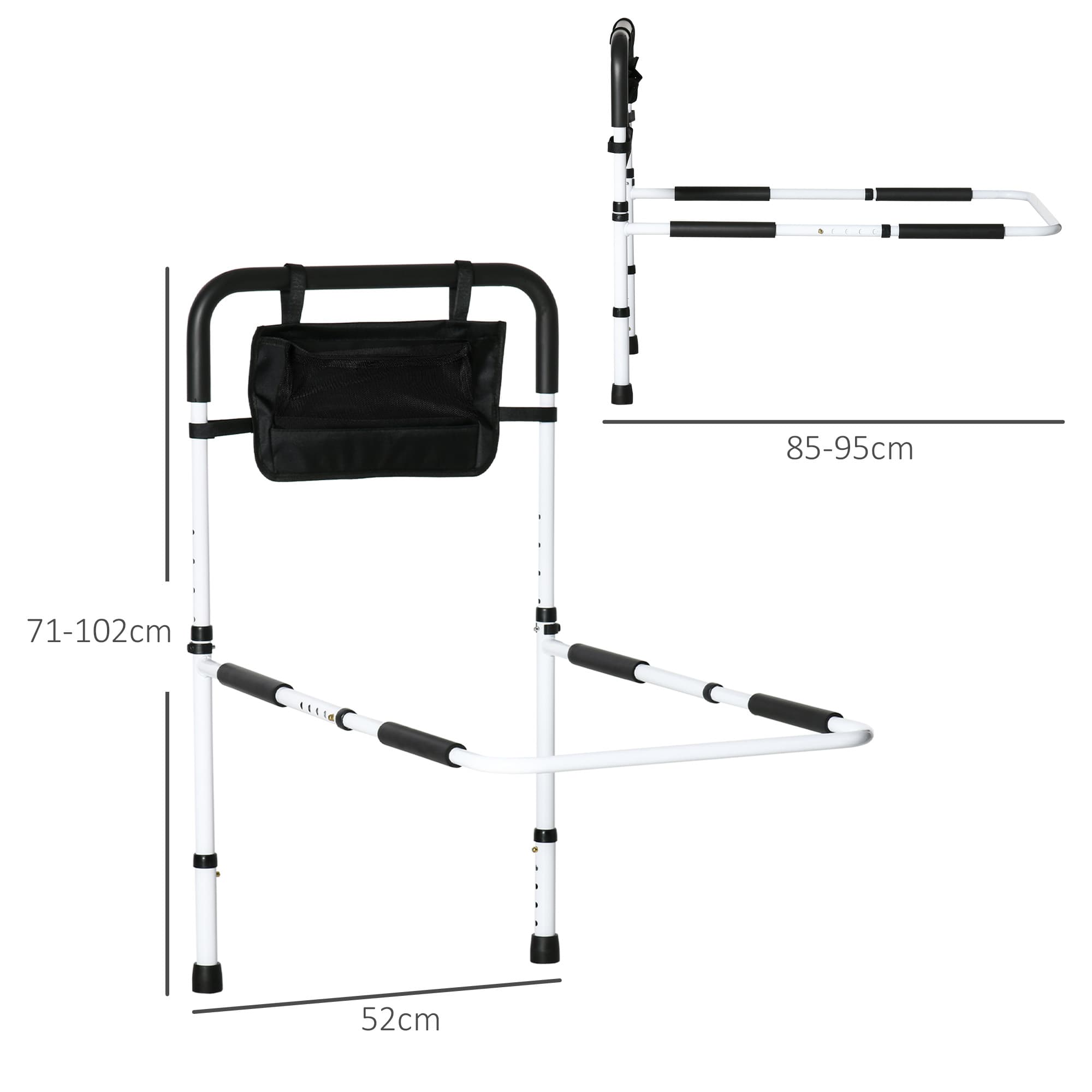 Adjustable Bed Assist Rail with Side Storage - image 4