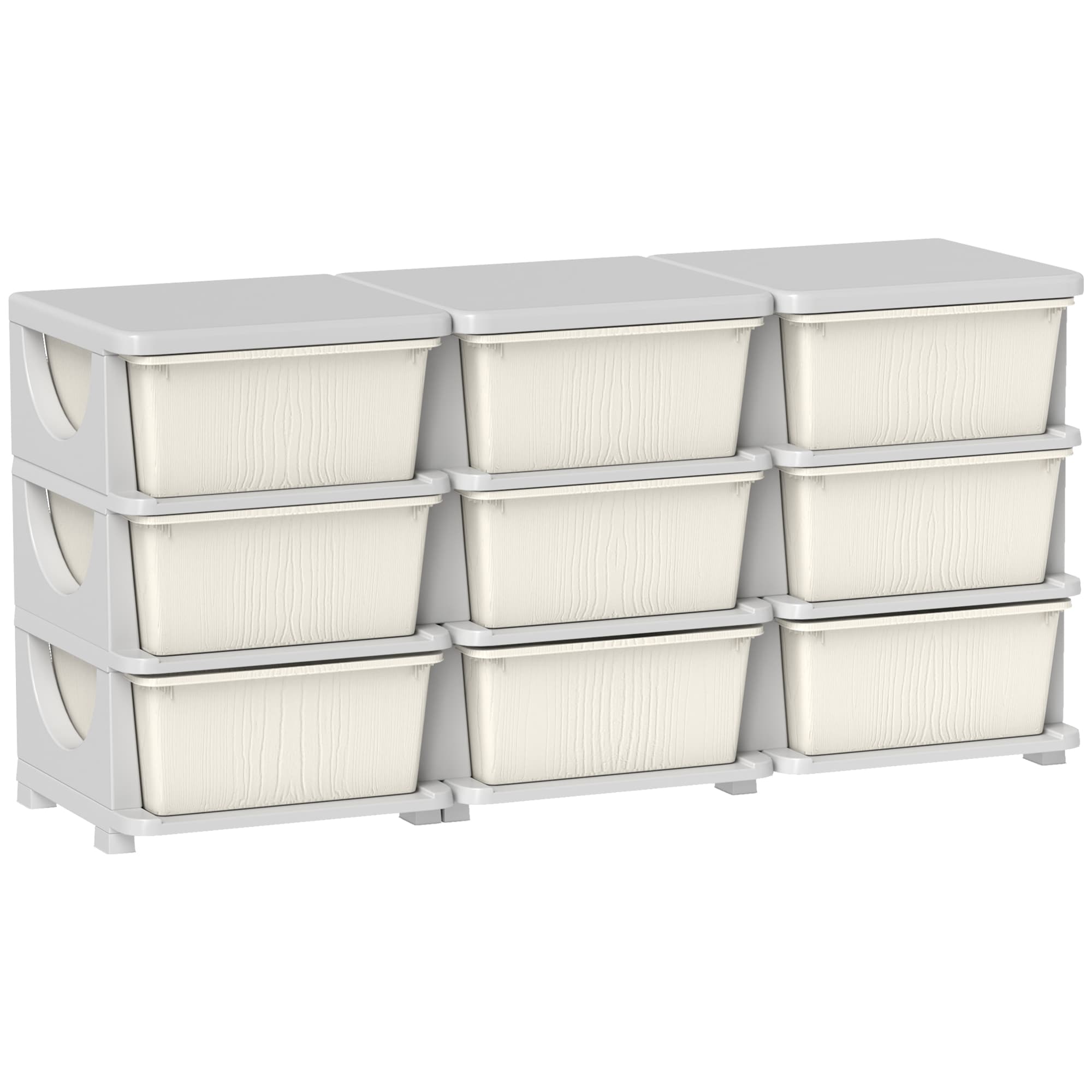 Cream 9-Drawer Storage Unit