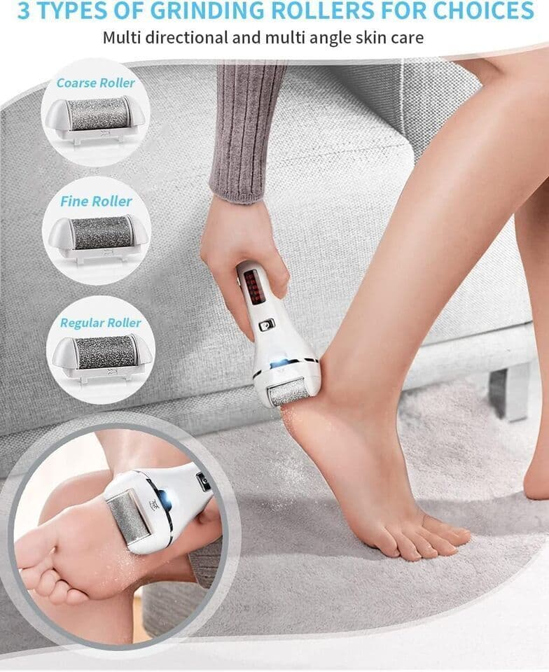 Waterproof Electric Callus Remover with Three Roller Attachments - Default