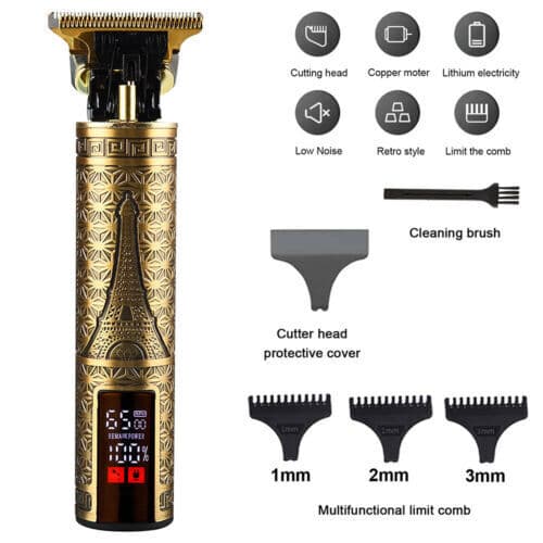 Metal-Shell Cordless Hair Clippers for Men