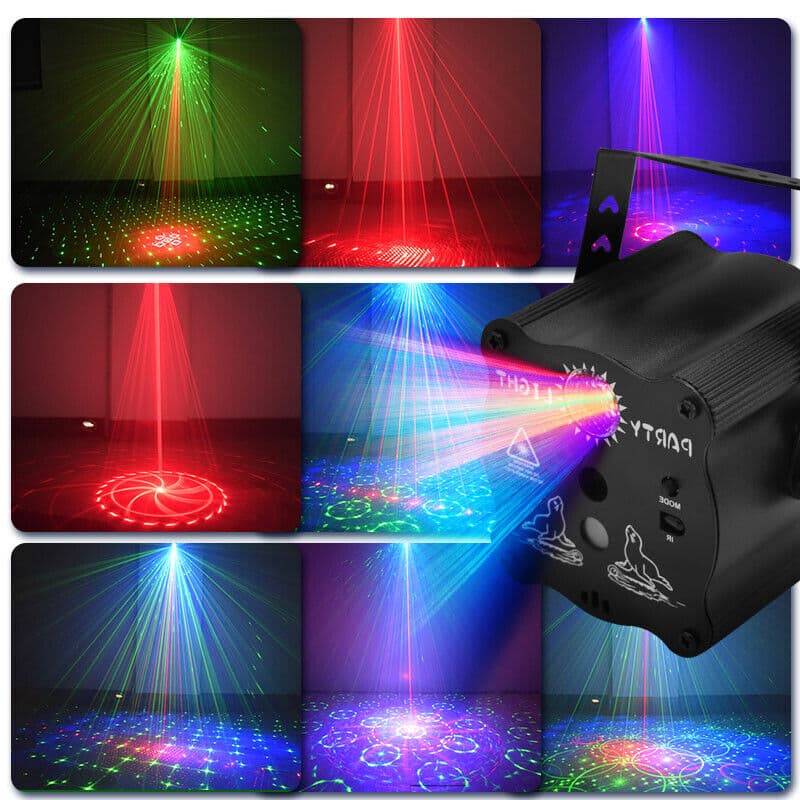 Compact RGB laser party light with remote control - image 1