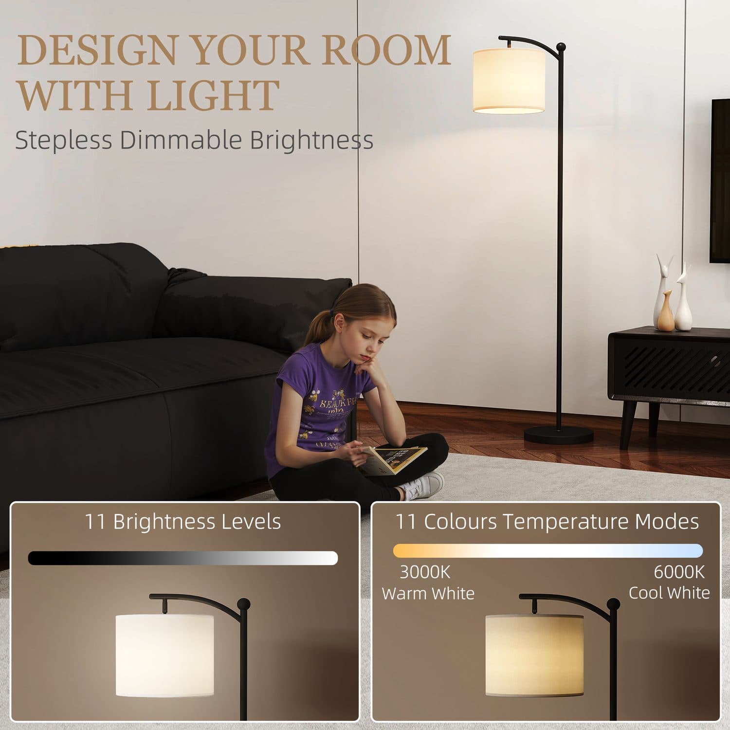 Set the mood with a black LED floor lamp - image 2