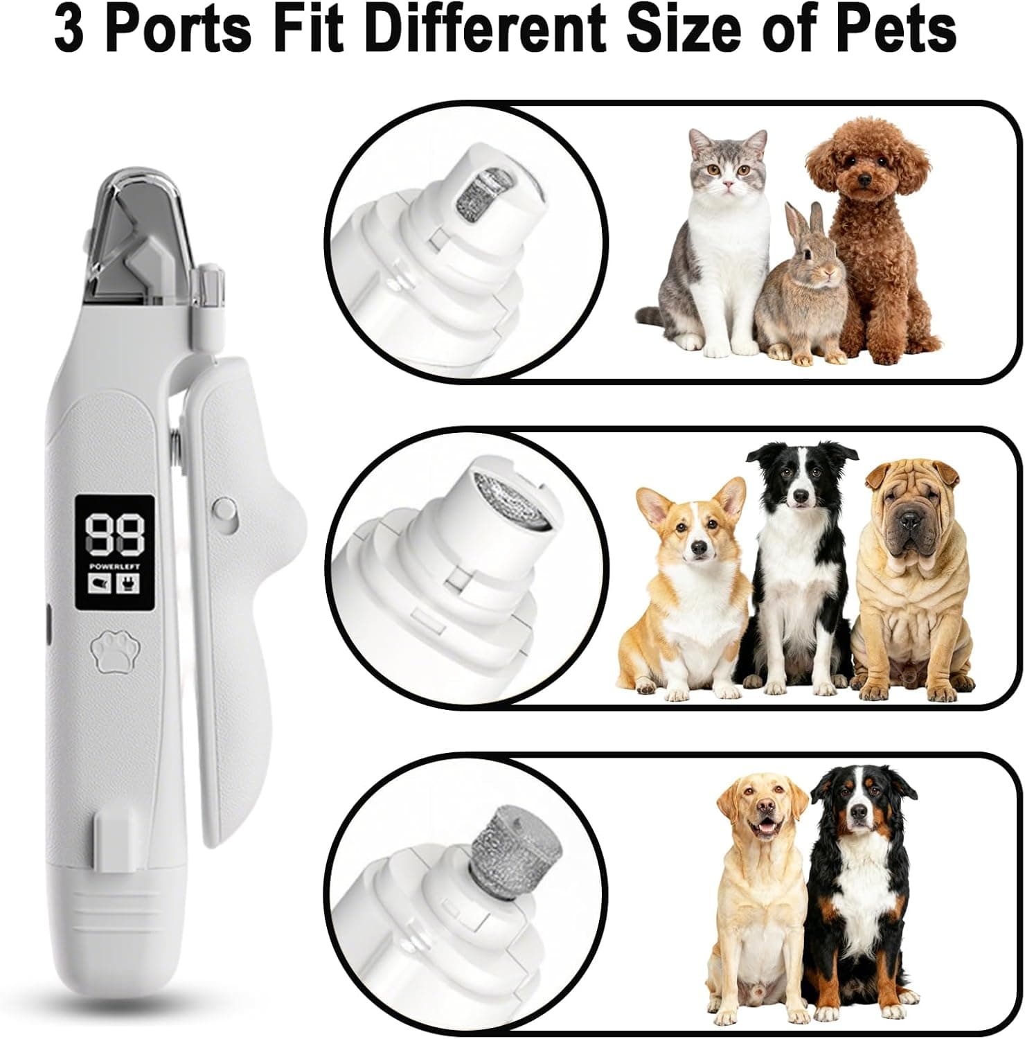 2-in-1 Pet Nail Clipper & Grinder with Dual LED Lights - image 2