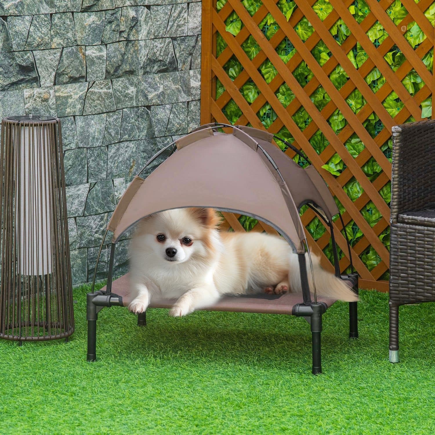 Raised Dog Bed with Breathable Canopy - Small - image 2