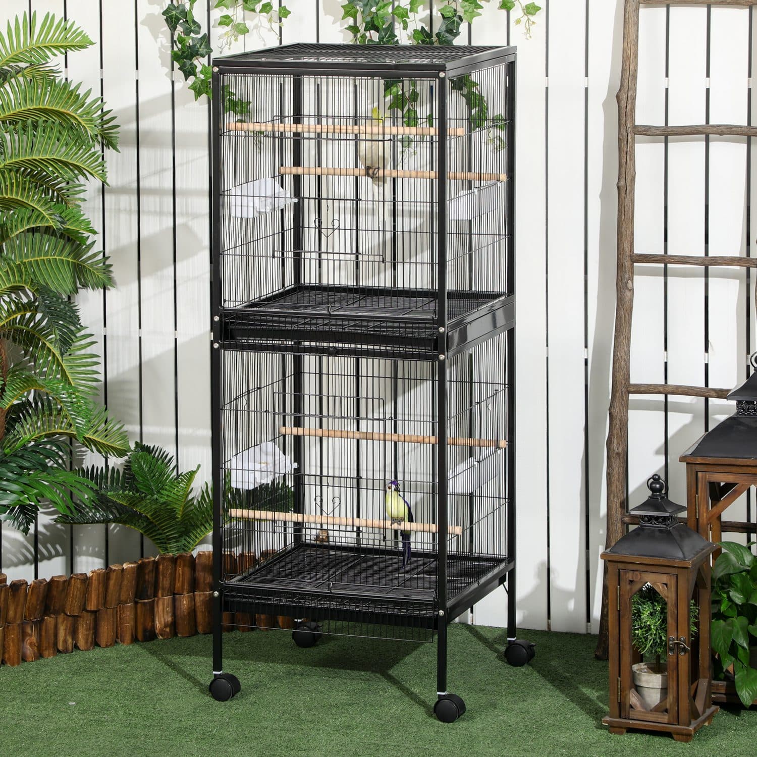 PawHut 2-in-1 Large Bird Aviary - image 2