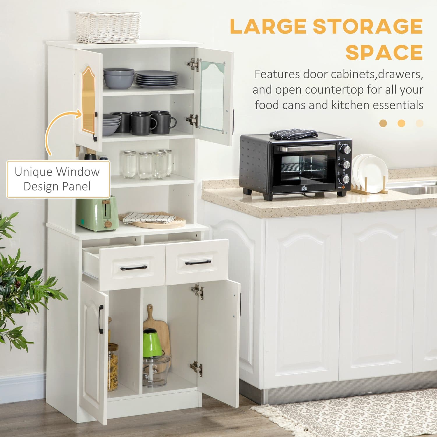 Tall White Kitchen Cupboard - image 1