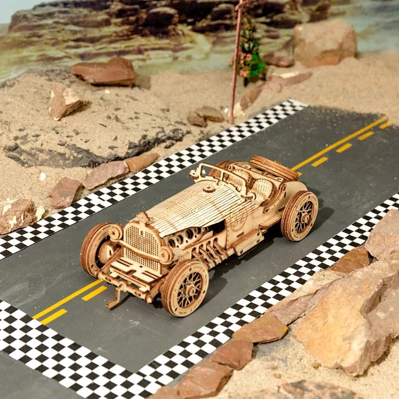 Self-Assembly 3D Wooden Racing Car Model - image 2