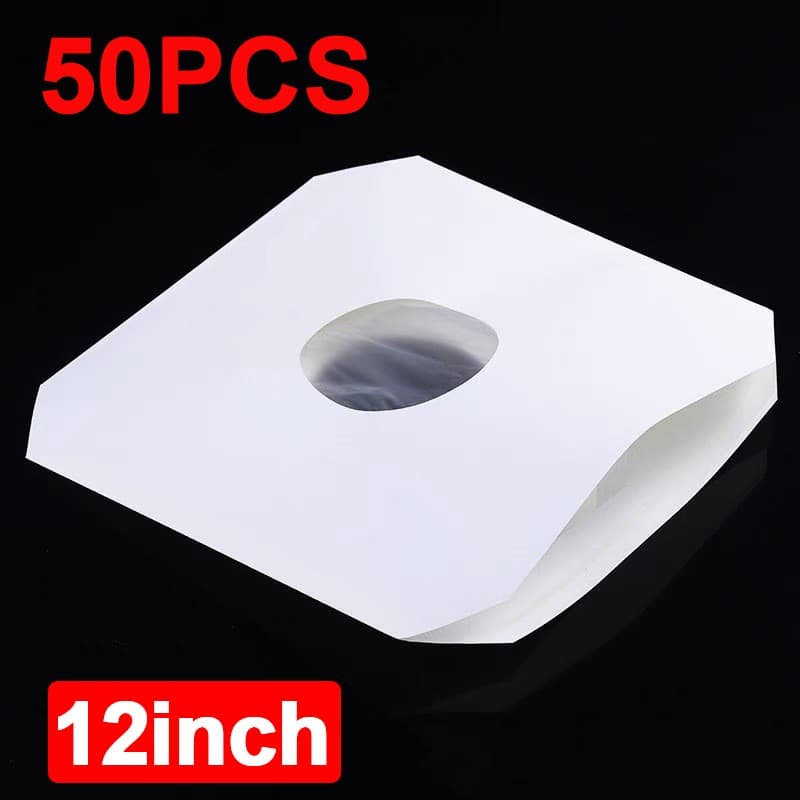 Poly-Lined Vinyl Record Inner Sleeves for 12" LPs (50 Pack)