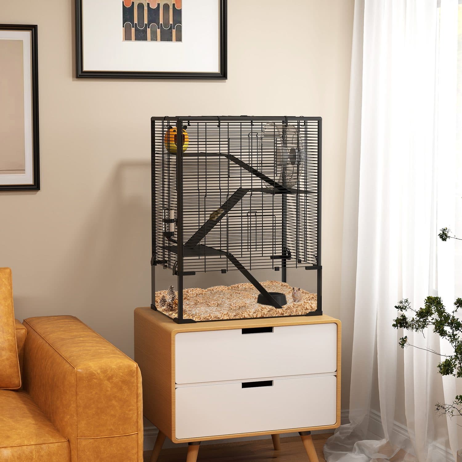PawHut Compact Four-Tier Hamster Cage - image 2