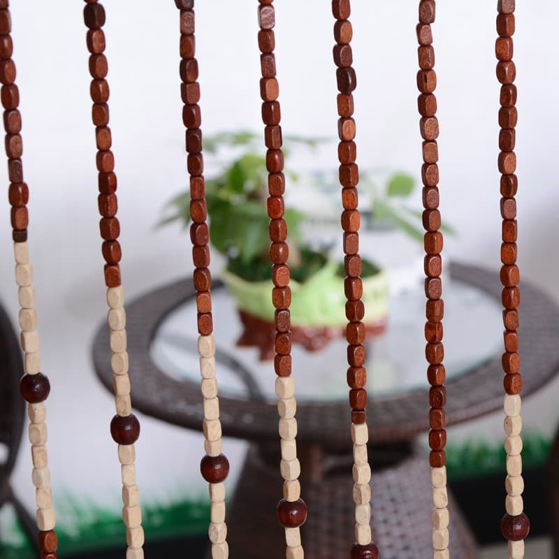 Natural Wooden Bead Door Curtain for Doorways & Spaces - image 4