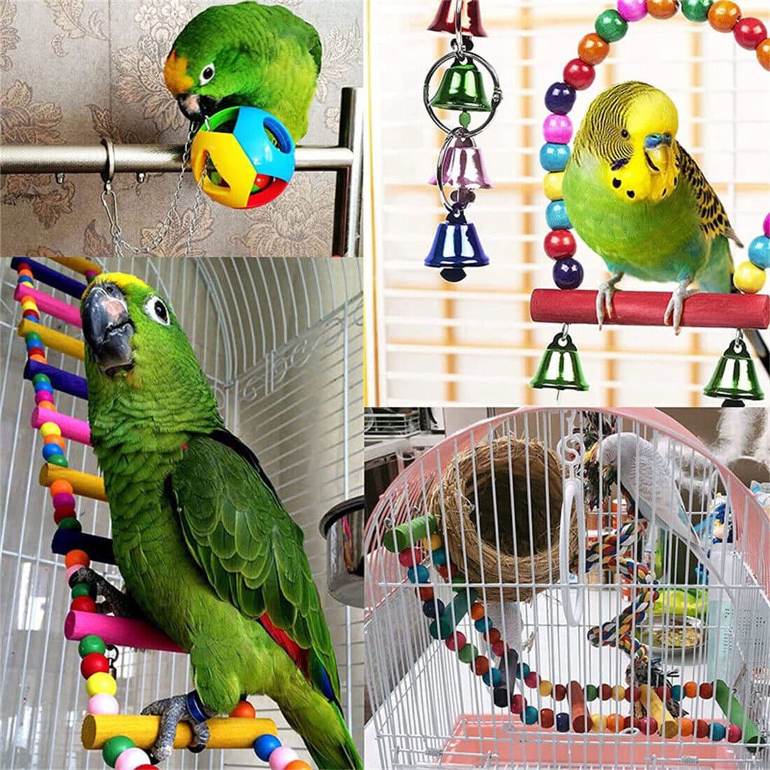 21-Piece Bird Toy Set for Budgies, Cockatiels & Parrots - image 3