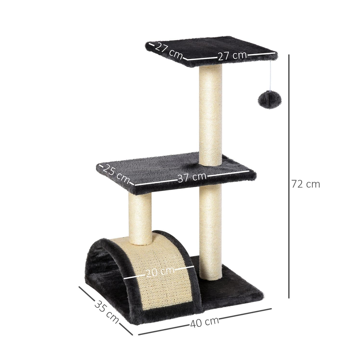 Compact Cat Tree with Scratching Post and Perches - image 5