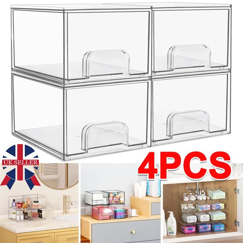 Clear Acrylic Stackable Storage Drawers | Set of 2 - image 2