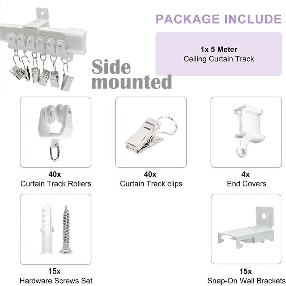 Hang Curtains on Any Wall Profile with a 5m Flexible Track