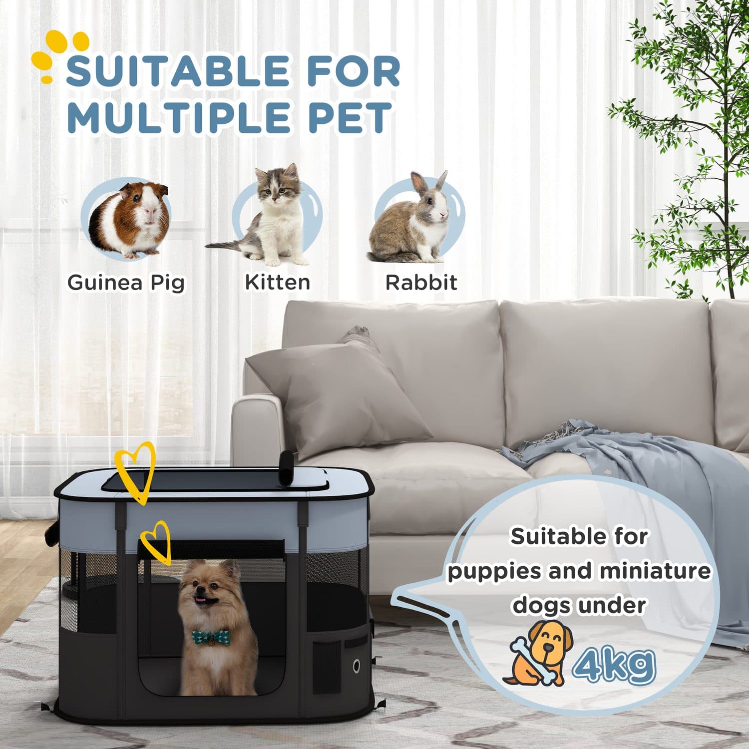 Foldable Pet Playpen with Ground Stakes for Outdoor Stability - image 2