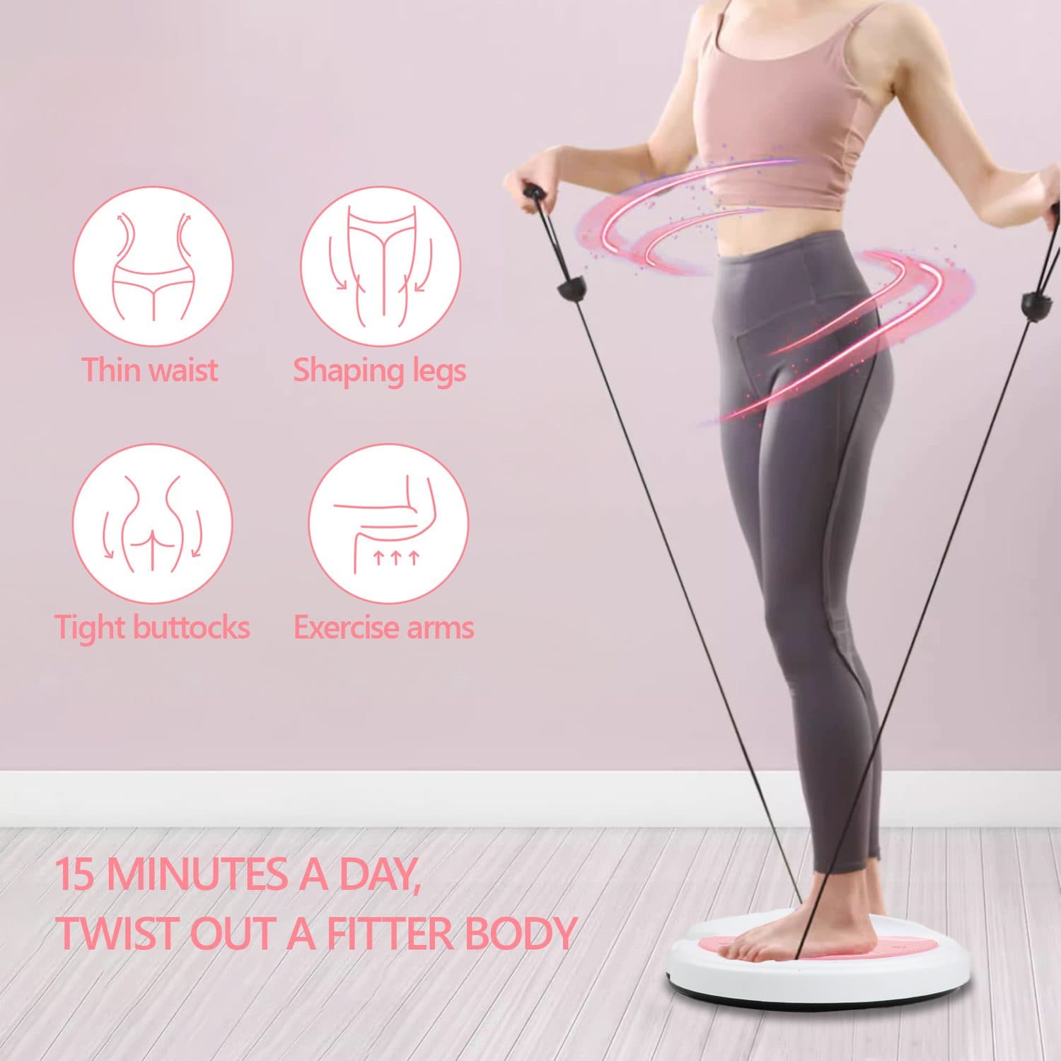 Waist Twisting Disc Exercise Board with Handles - image 1