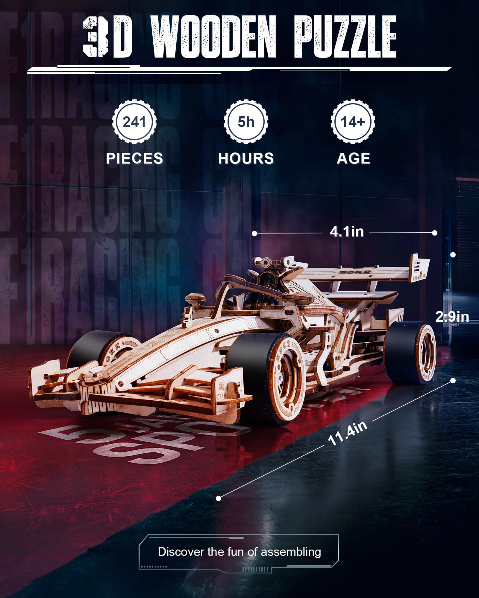 Wooden Racing Car Model Kit to Build - image 8